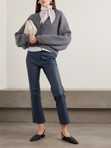 JOSEPH Duke cropped leather flared pants