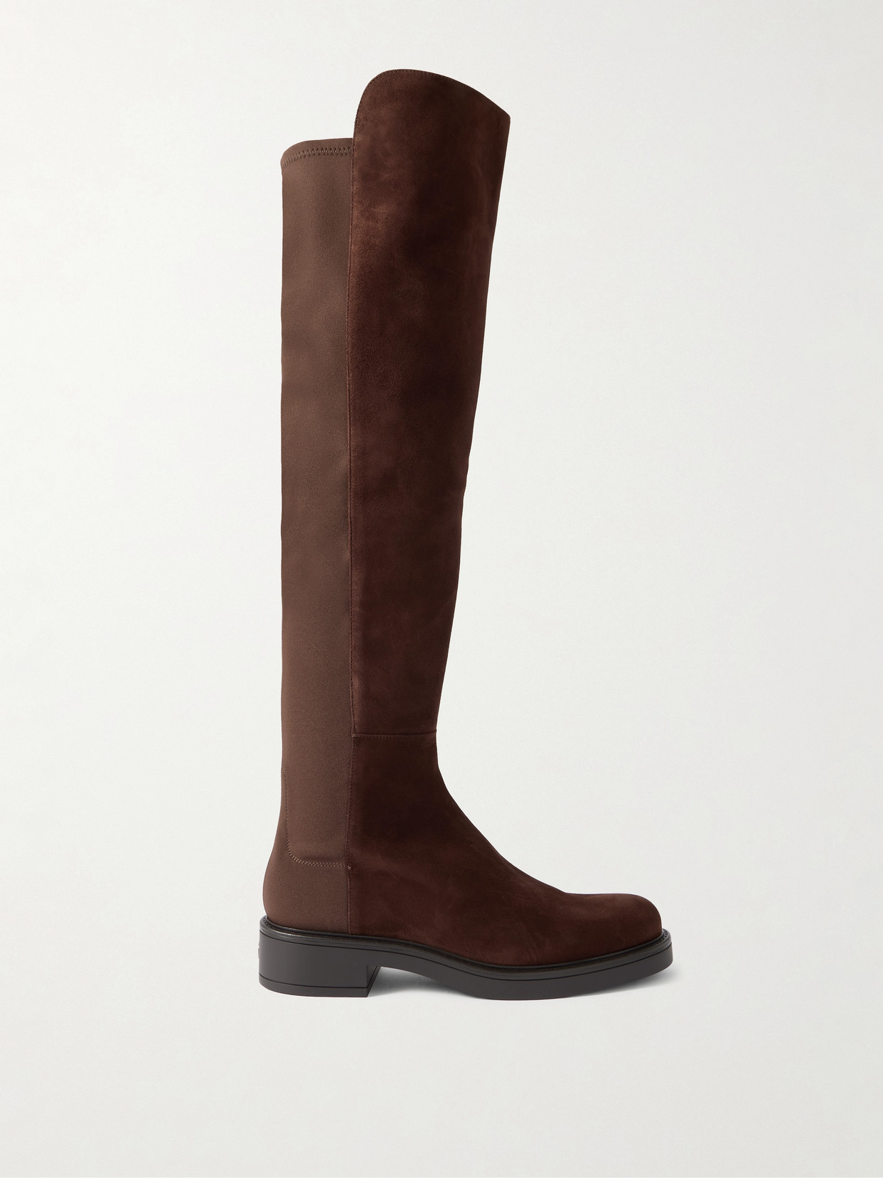 Stuart Weitzman 5050 Celia Suede And Stretch Over-the-knee Boots In Brown