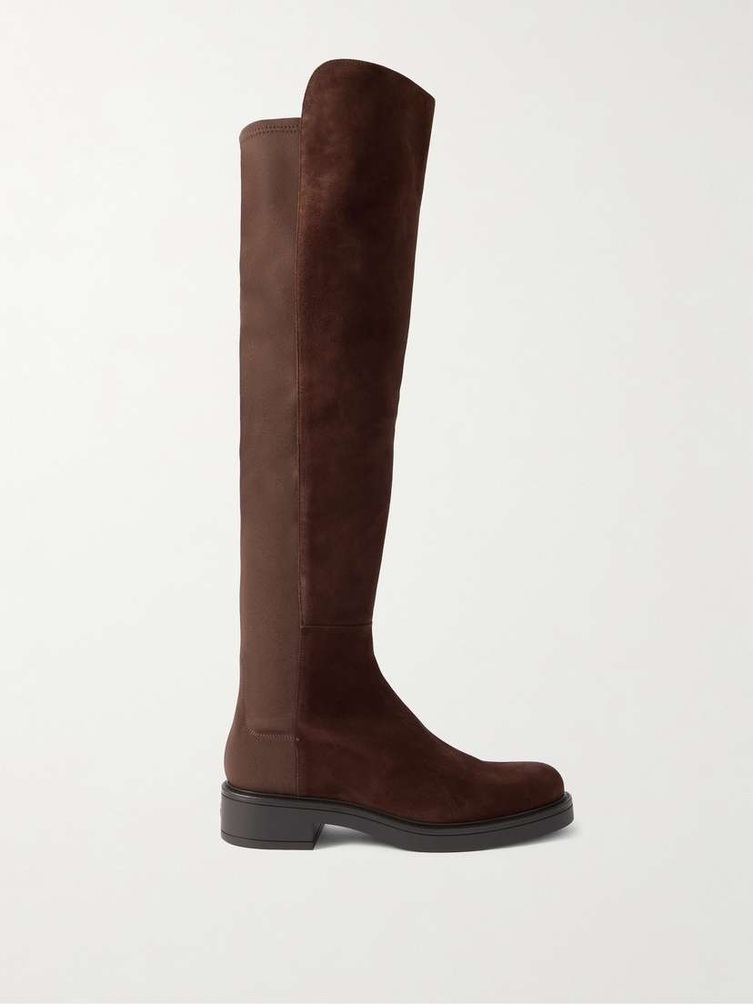 Stuart Weitzman 5050 Celia Suede And Stretch Over-the-knee Boots