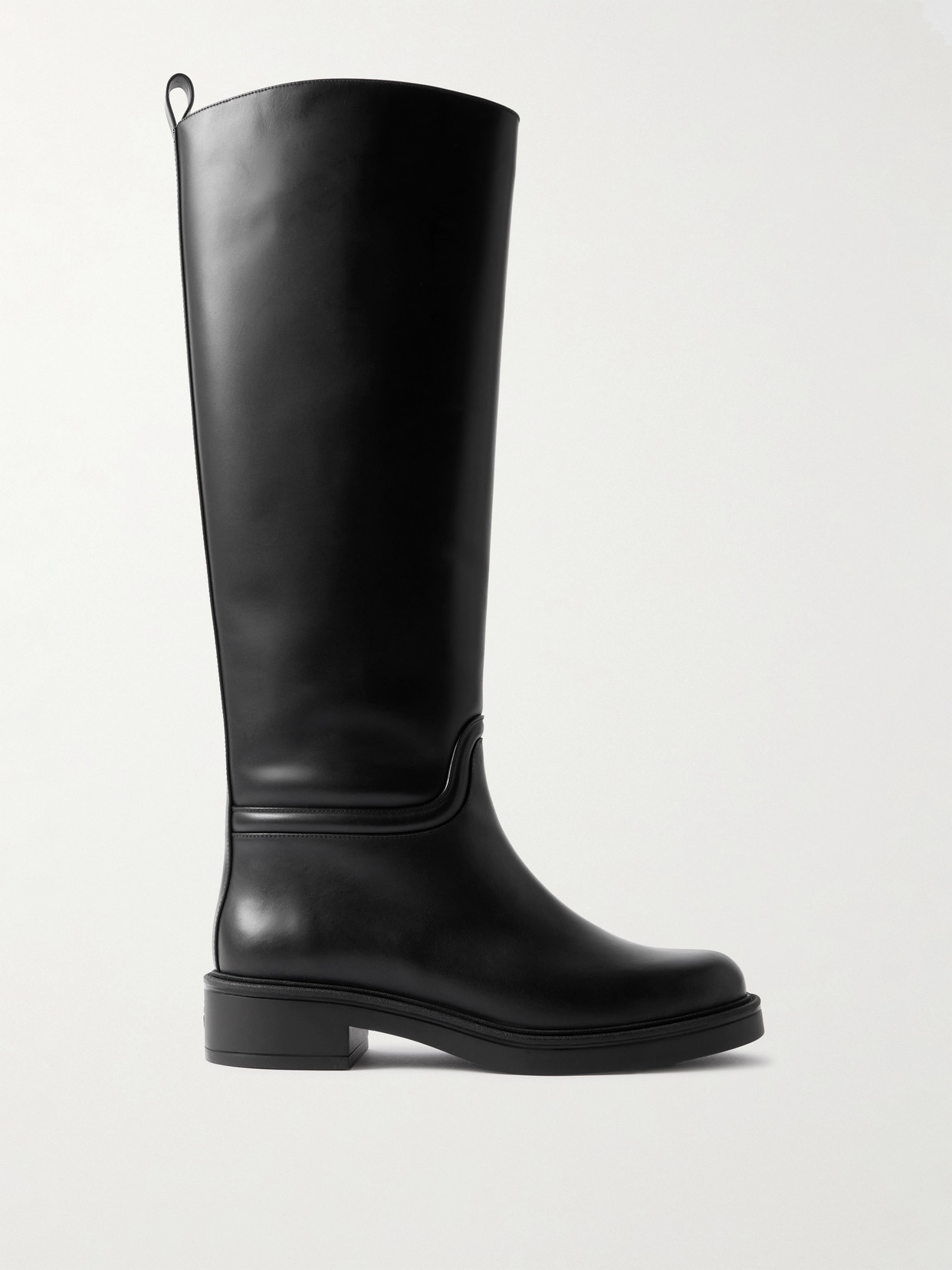 Stuart Weitzman Stylish Knee-high Leather Block Heel Boots In Black