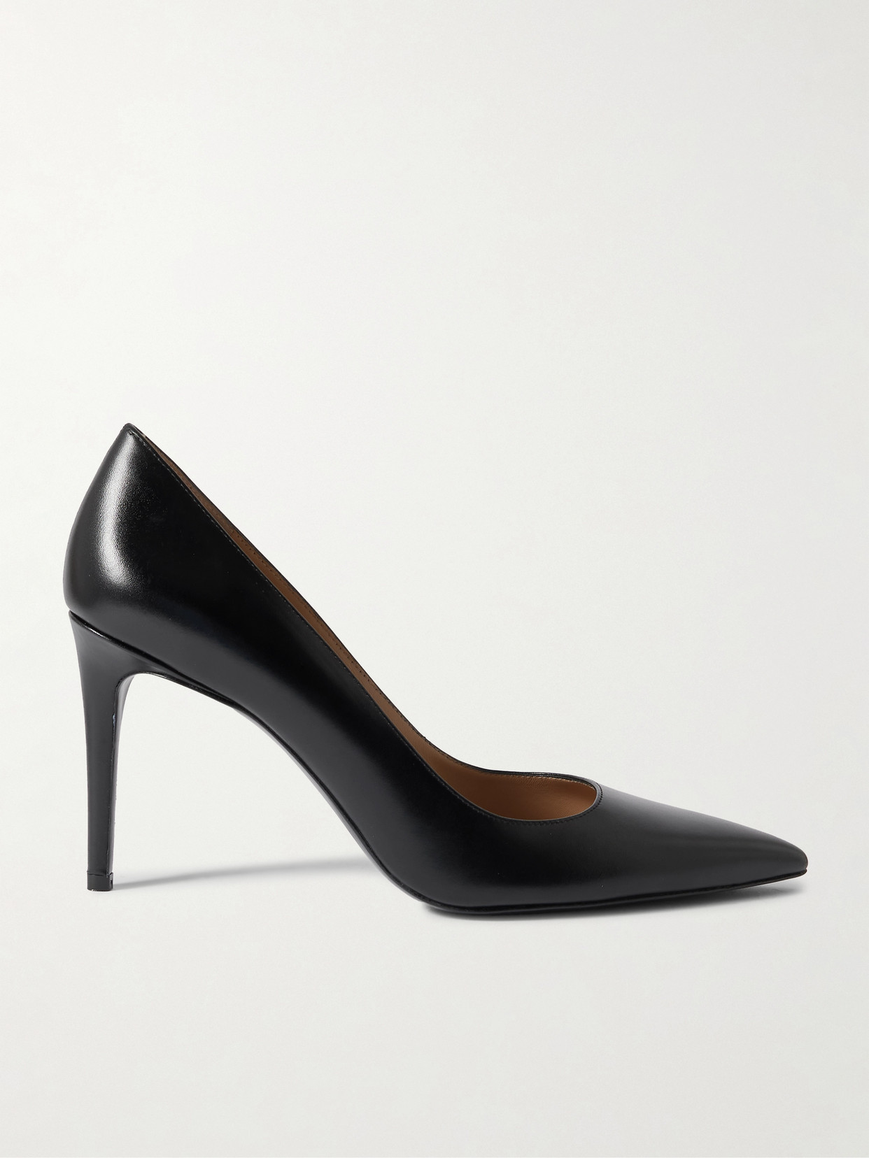 Stuart Weitzman Stuart Power Leather Pumps In Black