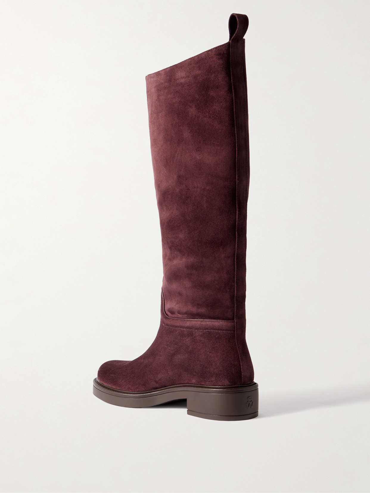 Stuart Weitzman Celia Suede Knee Boots In Burgundy