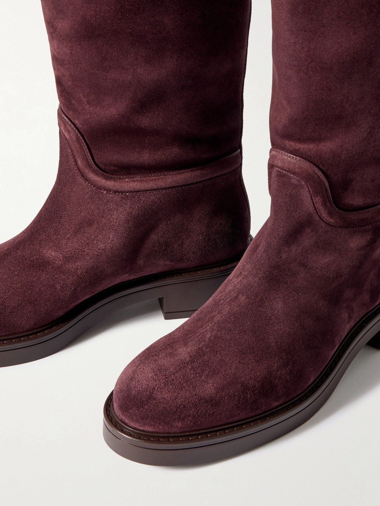 Stuart Weitzman Celia Suede Knee Boots In Burgundy