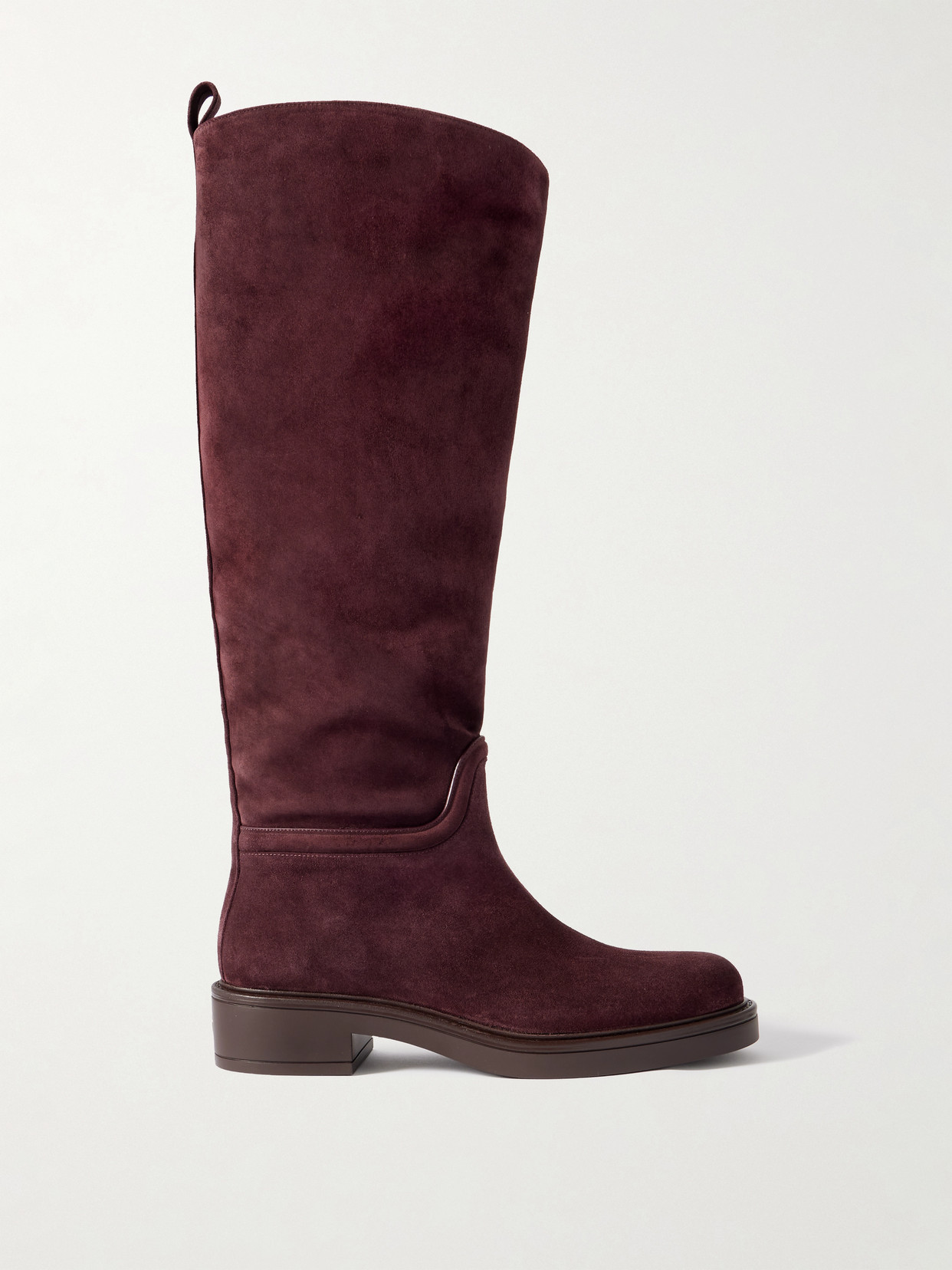 Stuart Weitzman Celia Suede Knee Boots In Burgundy