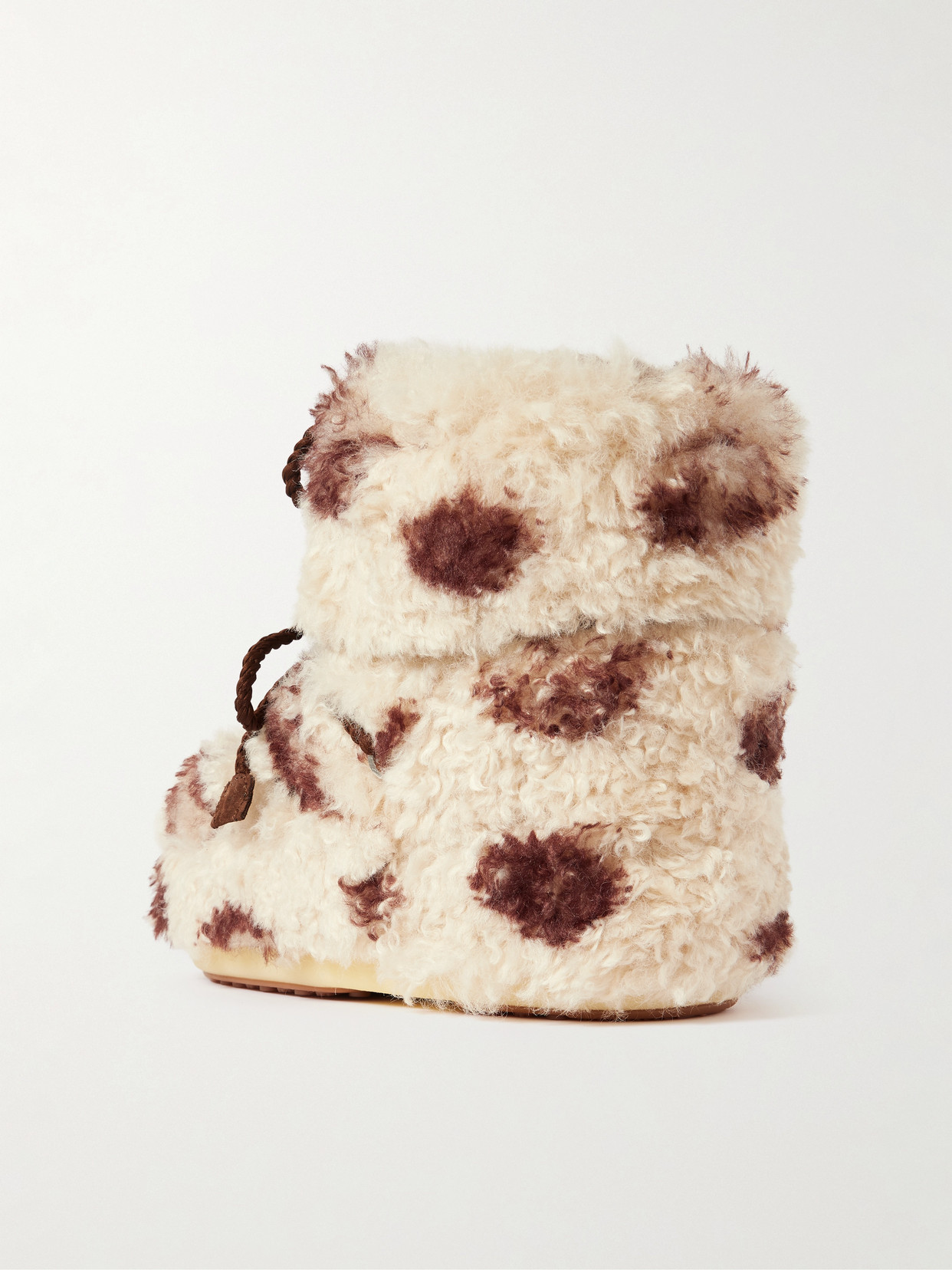Icon Low Cow-Print Fleece Moon Boots