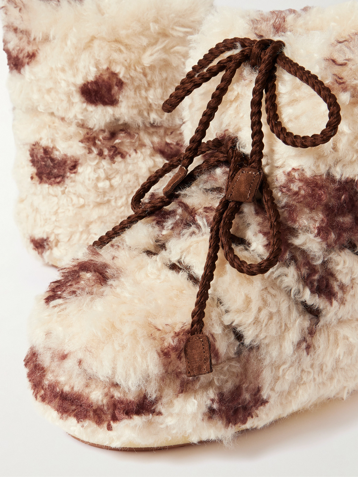 Icon Low Cow-Print Fleece Moon Boots