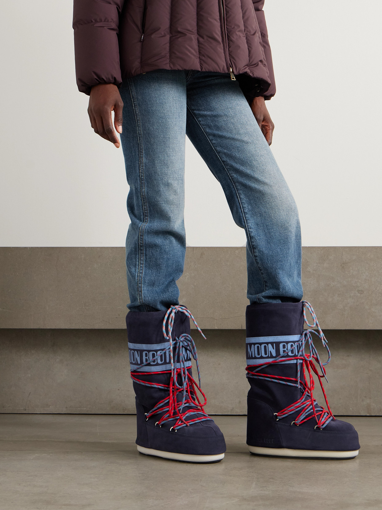 Moon Boot Icon Suede Snow Boots In Blue