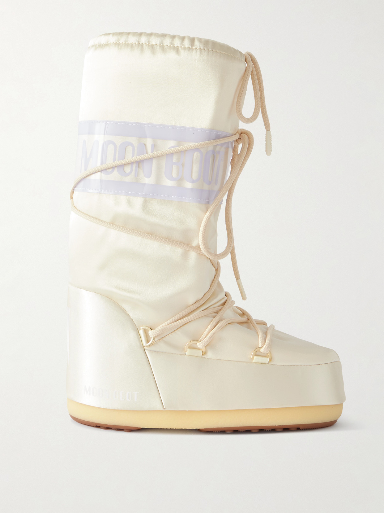 Moon Boot Icon Pearly Satin And Pvc Snow Boots In Neutral