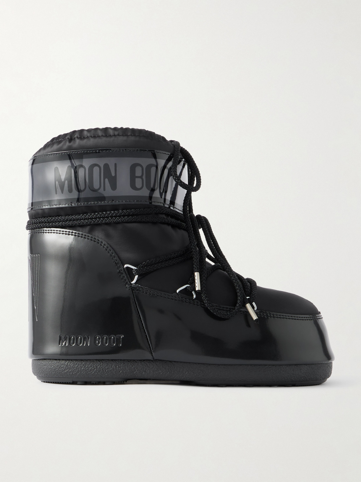Moon Boot Icon Glow Glance Satin And Pvc Snow Boots In Black