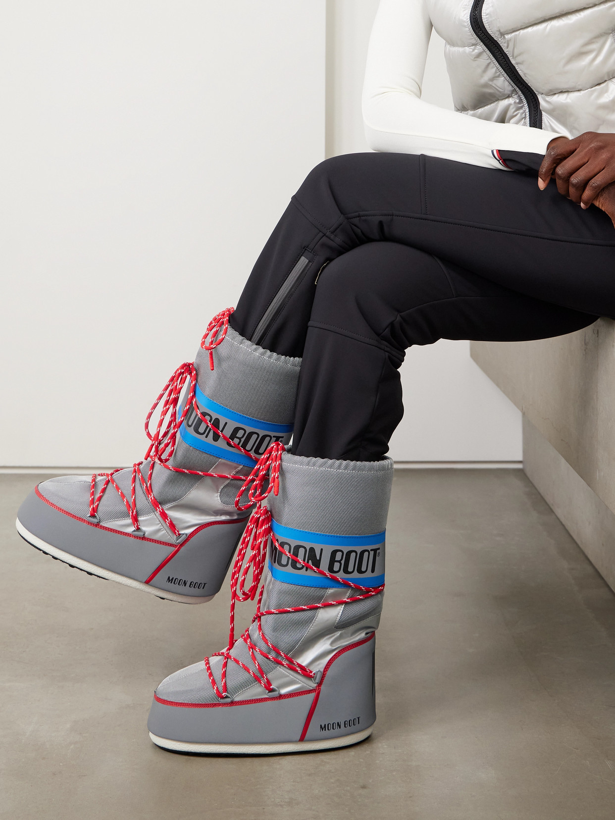 Icon Space Racing Metallic Mesh And Pvc Ankle Boots