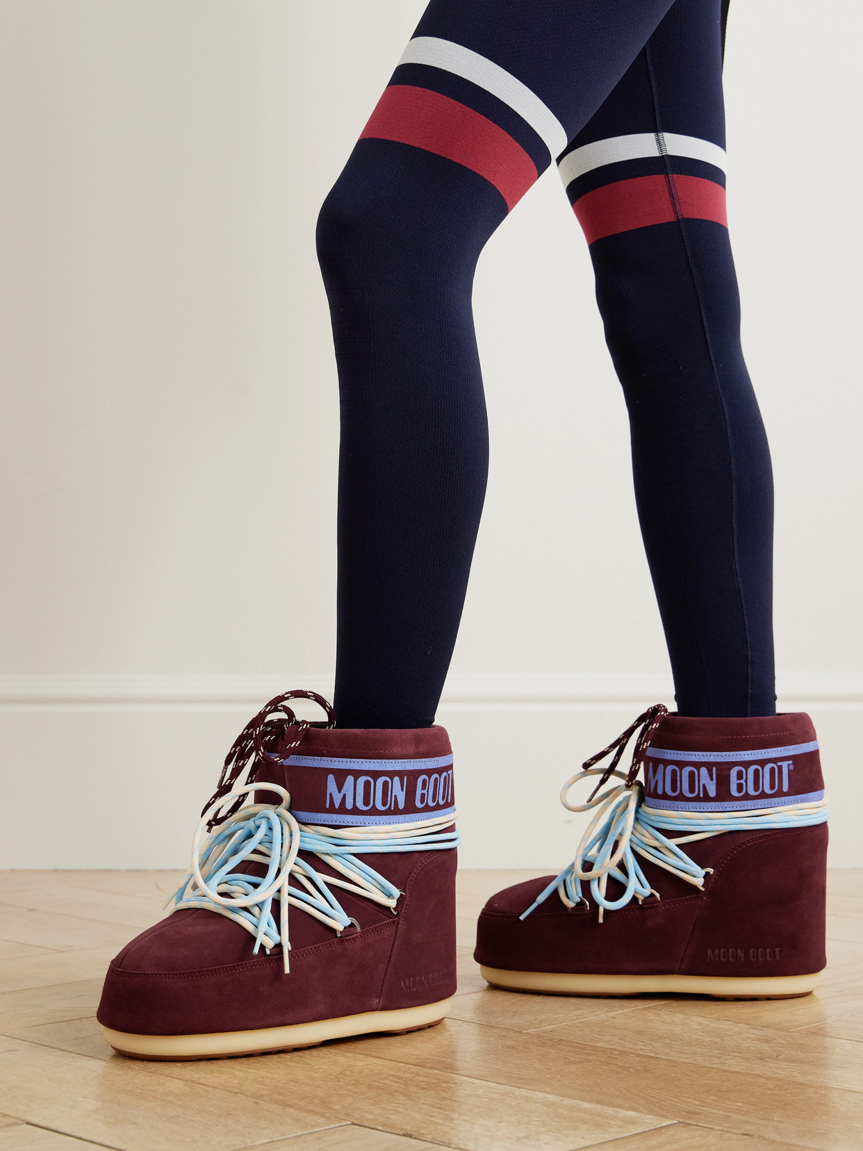 Moon Boot Icon Low Printed Suede Snow Boots In Brown