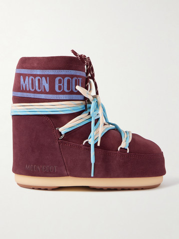 MOON BOOT Icon Low printed suede snow boots