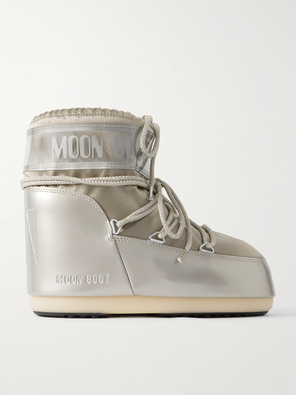 Moon Boot Icon Glow Glance Metallic Satin And Pvc Snow Boots In Metallic