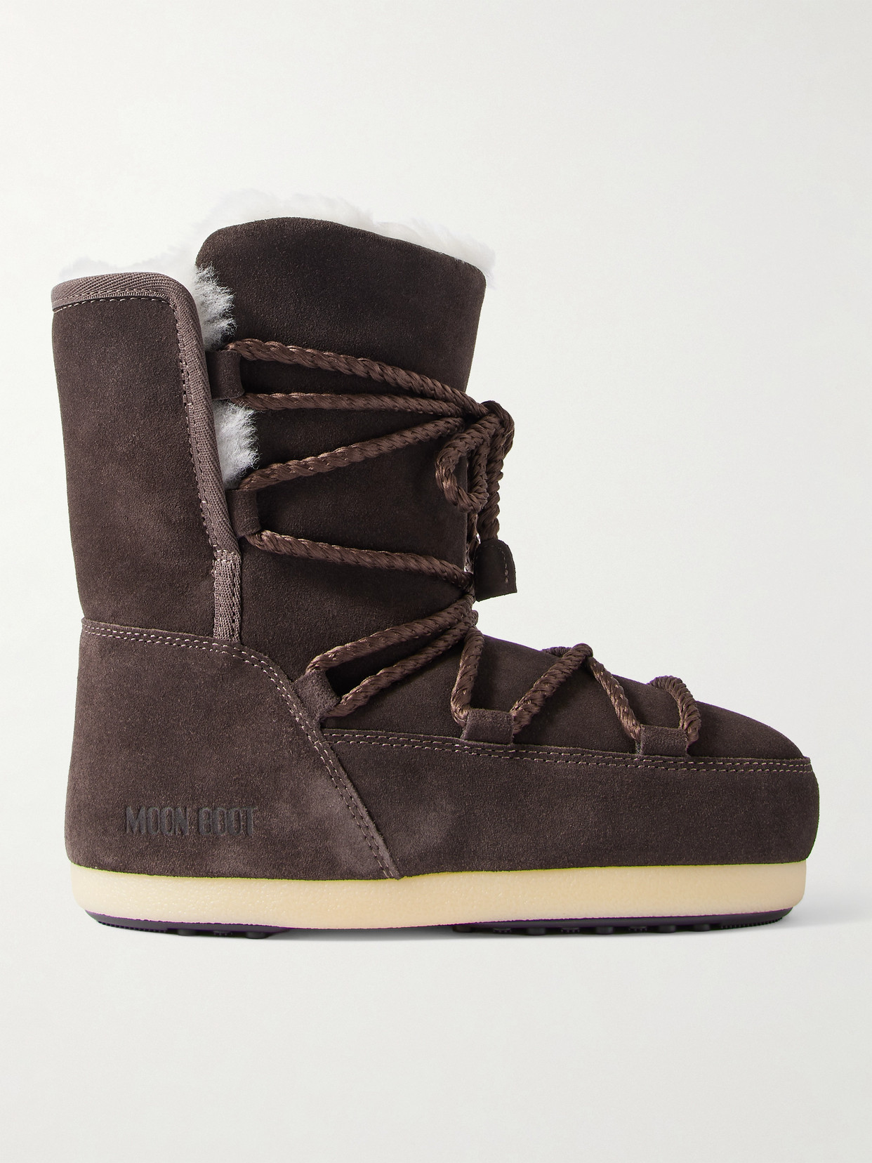 Moon Boot Evx Shearling-lined Suede Snow Boots In Brown