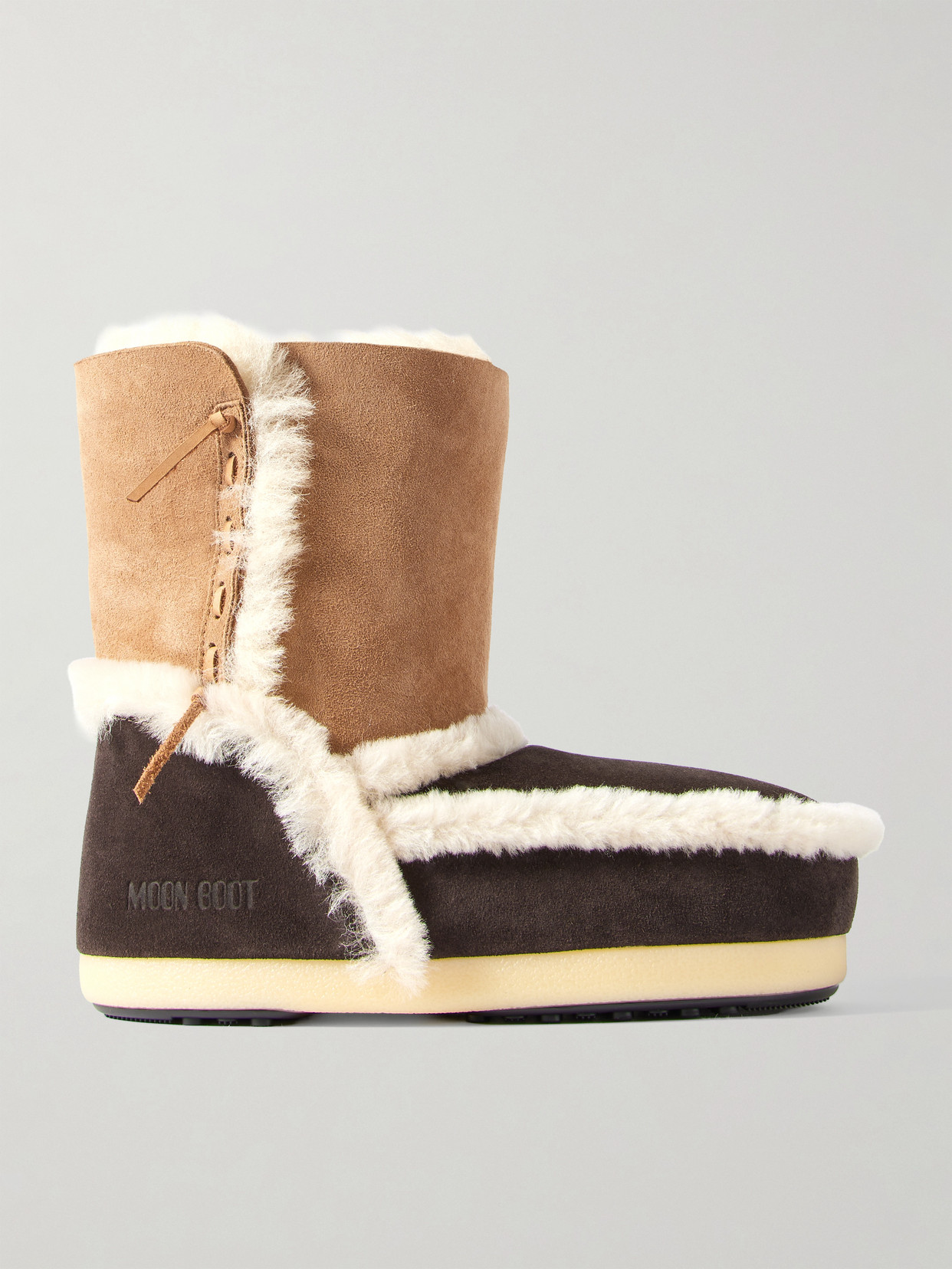 Moon Boot - Evx Shearling-trimmed Suede Snow Boots - Tan