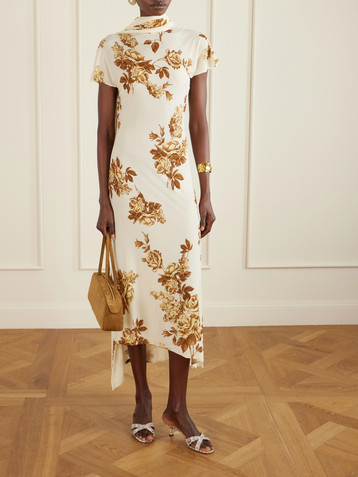 Magda Butrym Floral-print stretch-jersey midi dress
