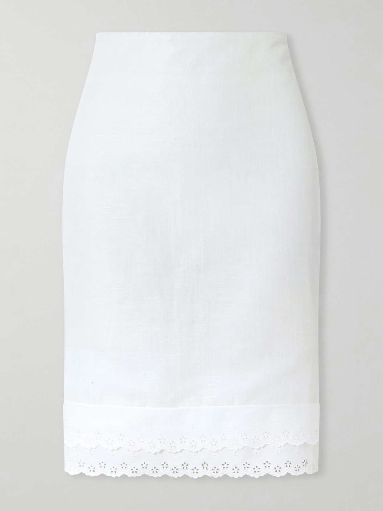 Magda Butrym Lace-trimmed Cotton And Linen-blend Mini Skirt In White