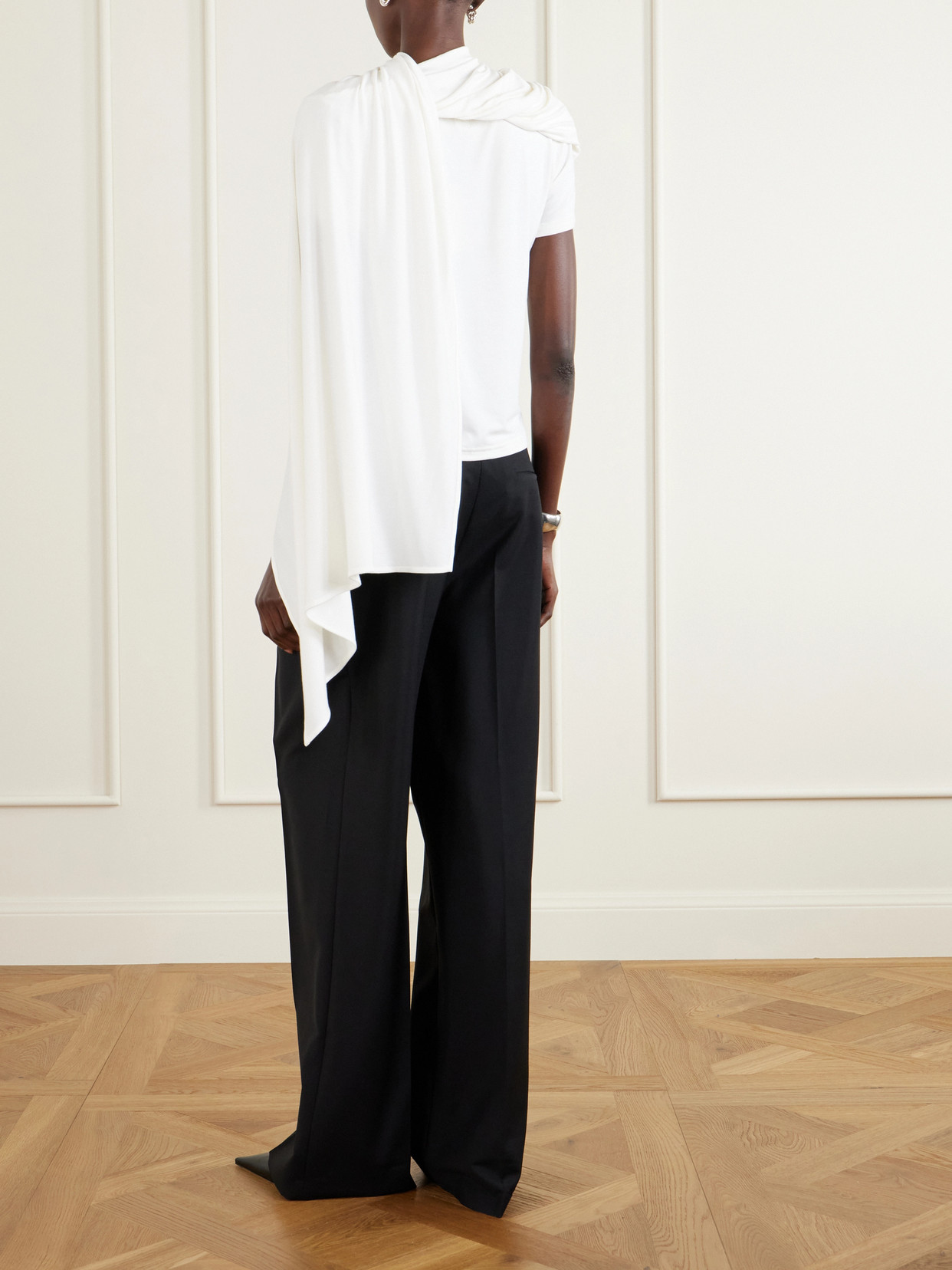Scaf-Detailed Jersey T-Shirt