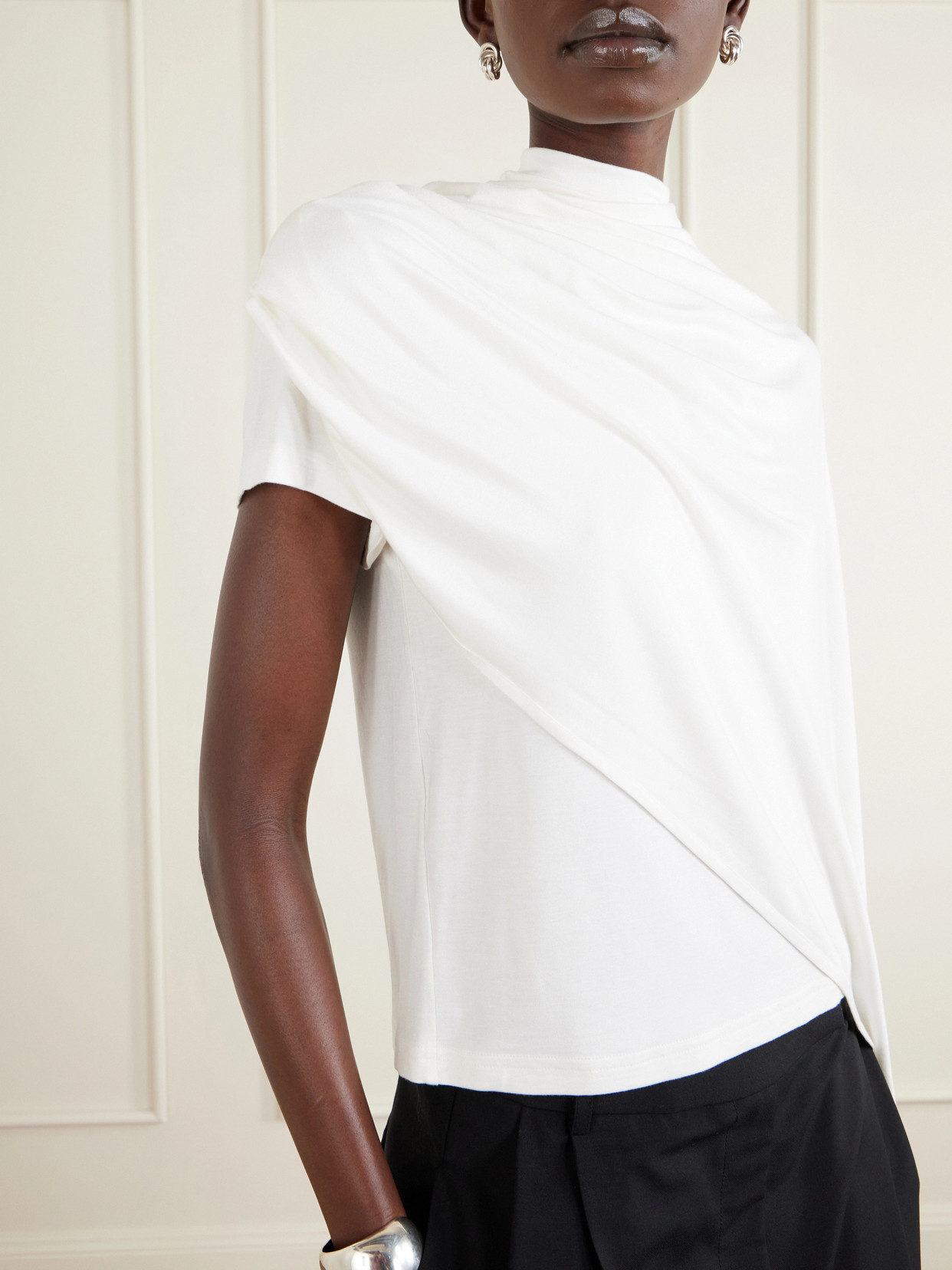 Scaf-Detailed Jersey T-Shirt