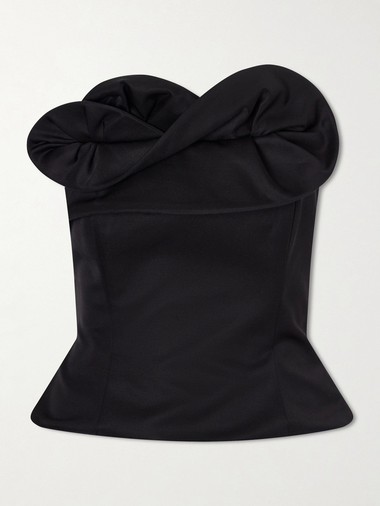 Magda Butrym - Ruffled Wool And Silk-blend Corset Top - Black
