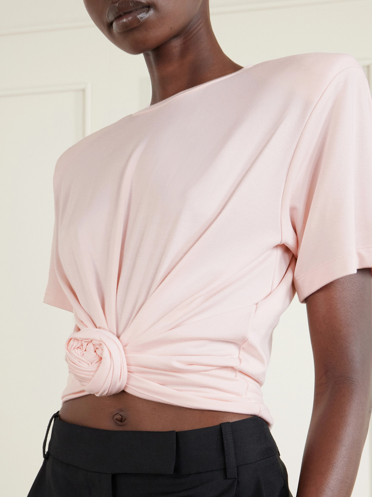 Magda Butrym Re 26 Knot Detail T-shirt In Pink