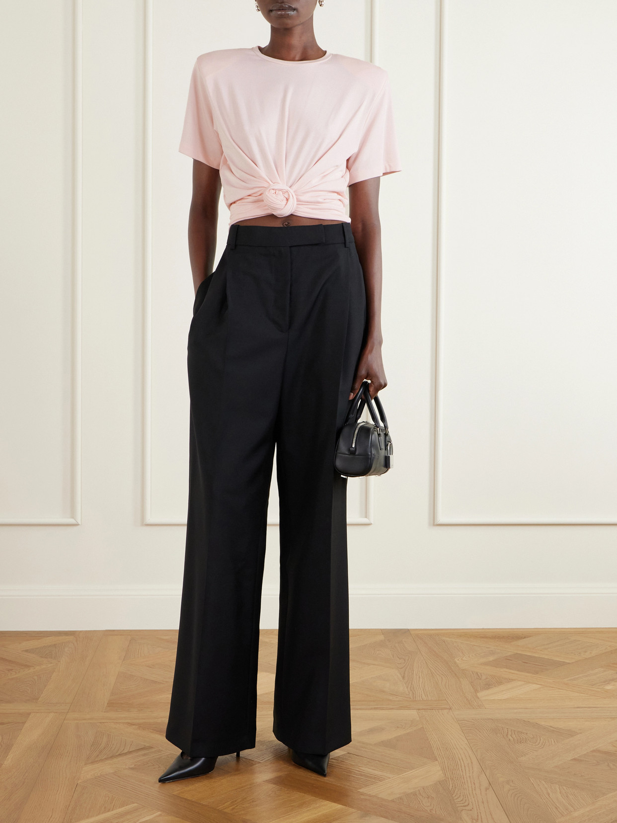 Magda Butrym Re 26 Knot Detail T-shirt In Pink