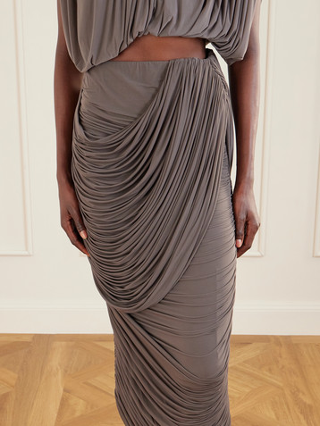 Magda Butrym Ruched jersey midi skirt