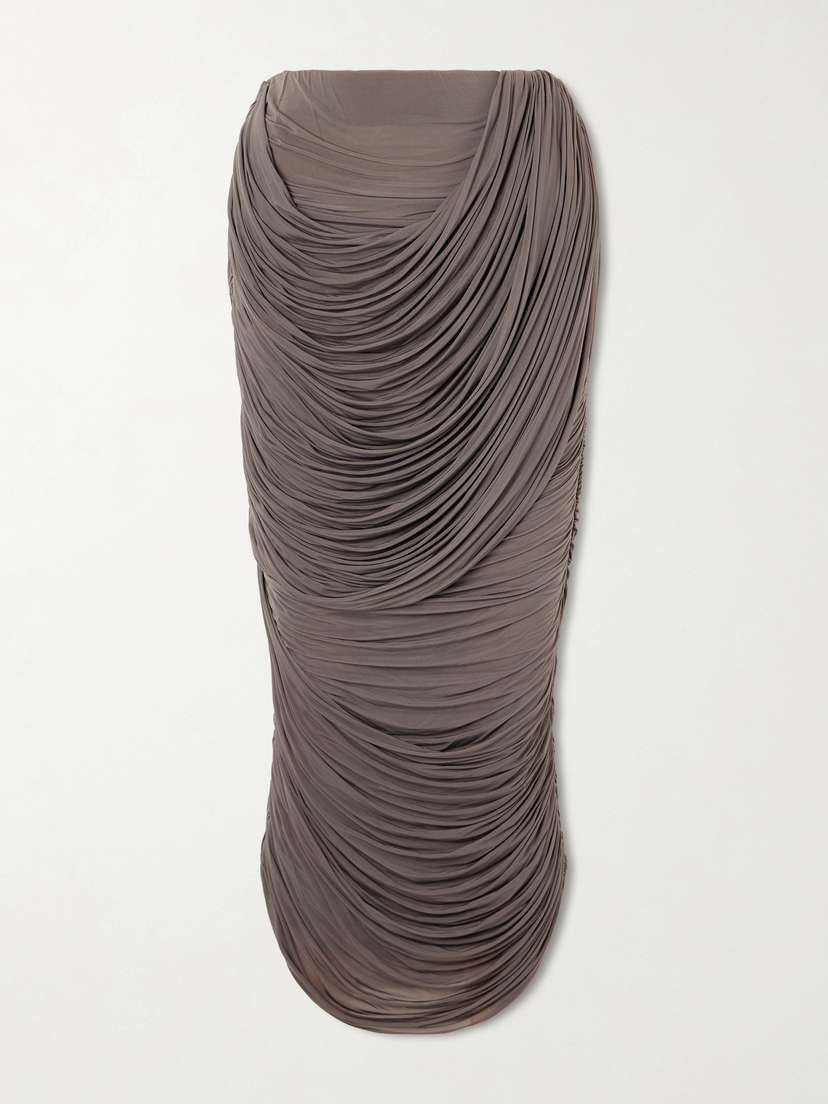 Magda Butrym Ruched Jersey Midi Skirt