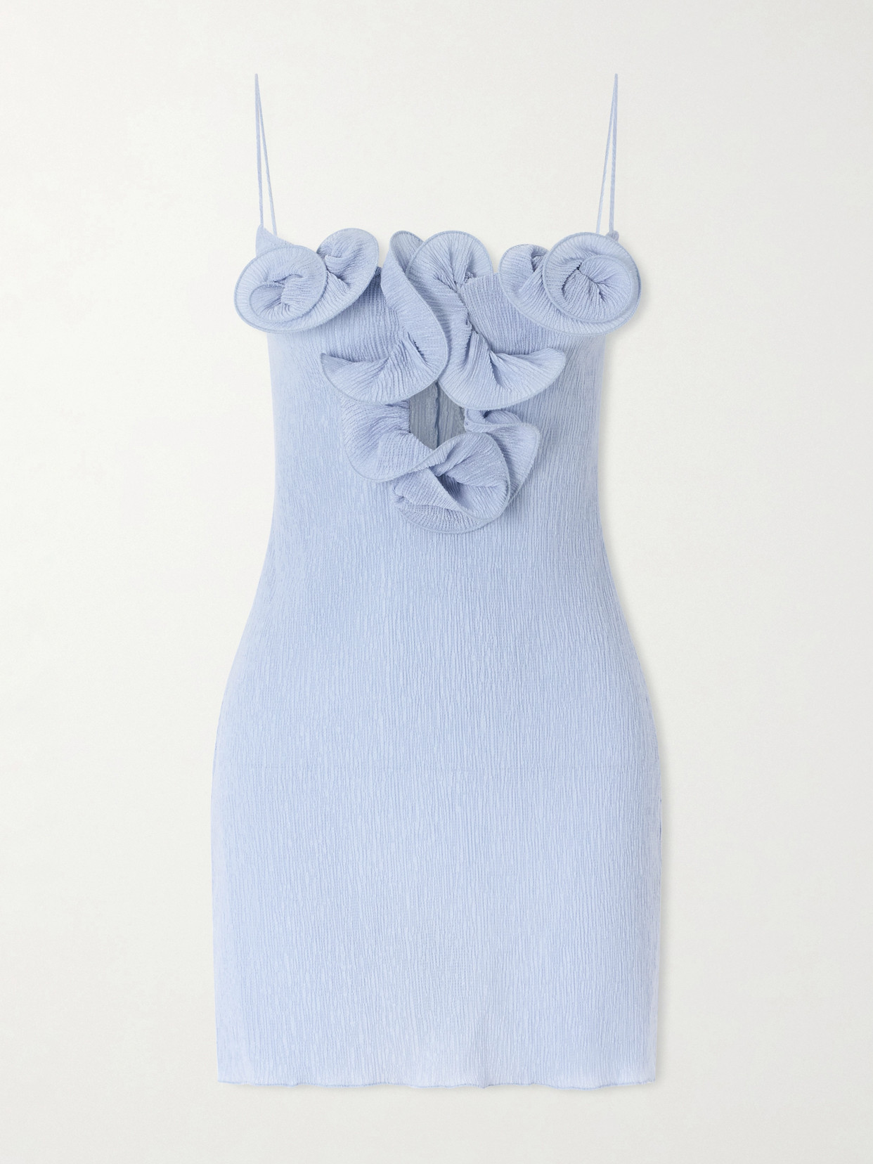 Magda Butrym Embellished Textured Lyocell-blend Mini Dress In Blue