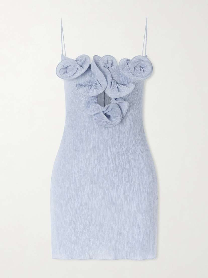 Magda Butrym Embellished Textured Lyocell-blend Mini Dress