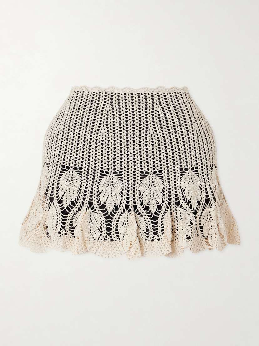Magda Butrym Crocheted Cotton Mini Skirt