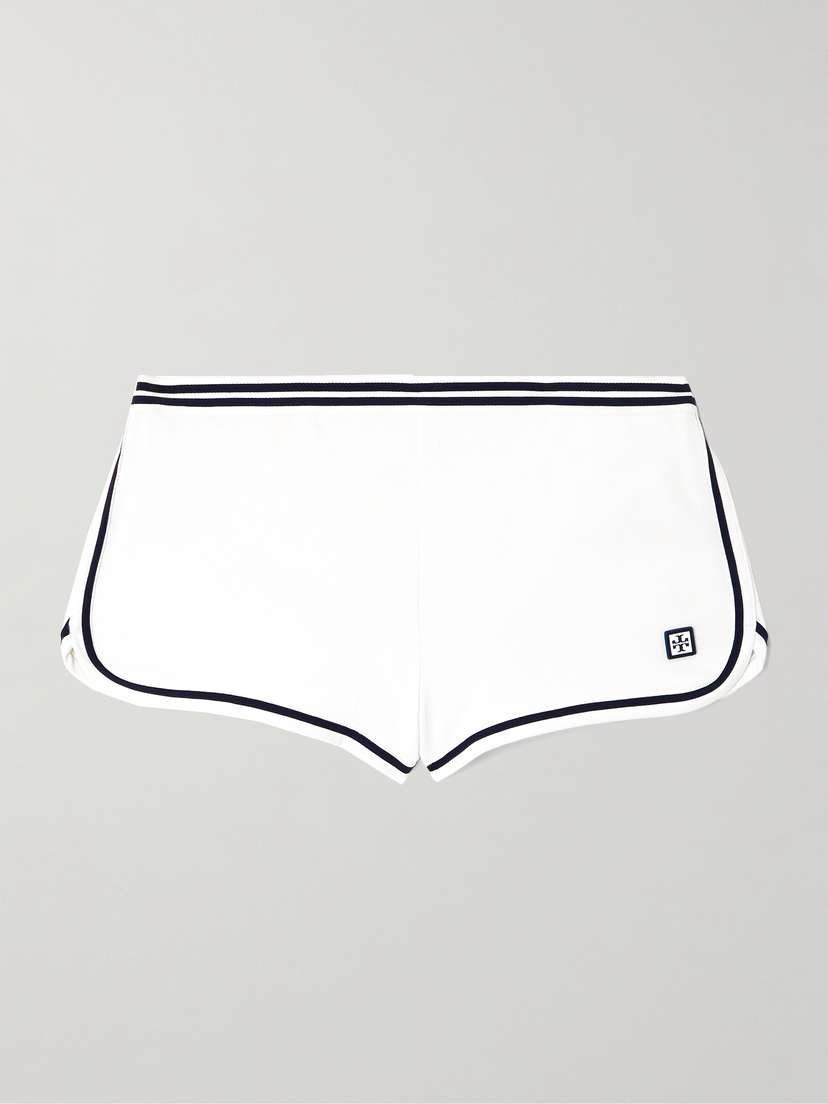 Tory Sport Striped Stretch-piqué Tennis Shorts