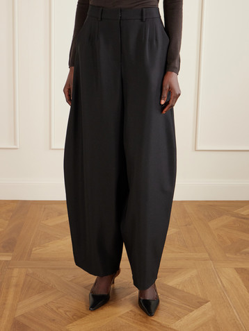 Magda Butrym Pleated wool and mohair-blend barrel-leg pants