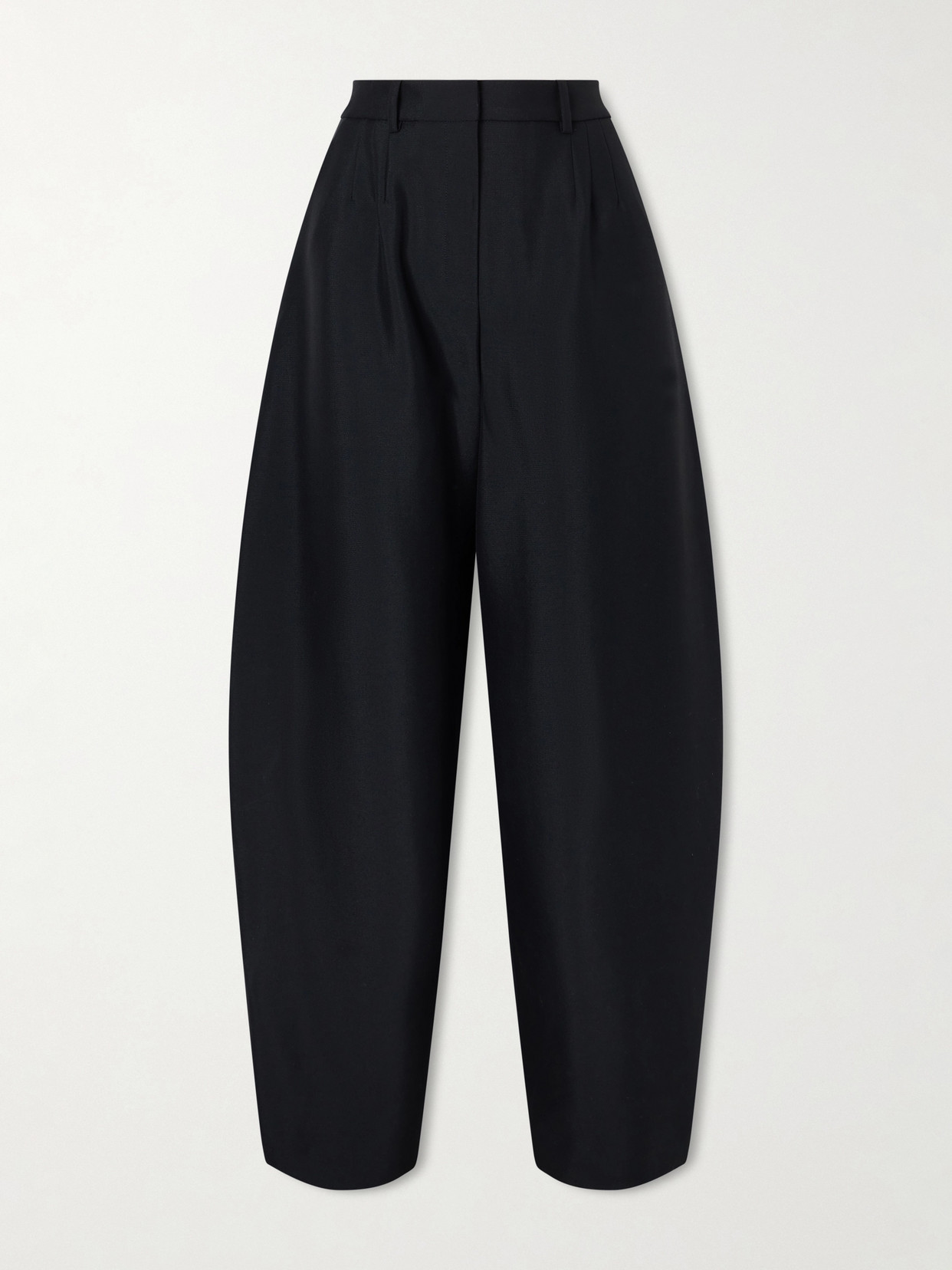 Magda Butrym Pleated Wool And Mohair-blend Barrel-leg Pants In Black
