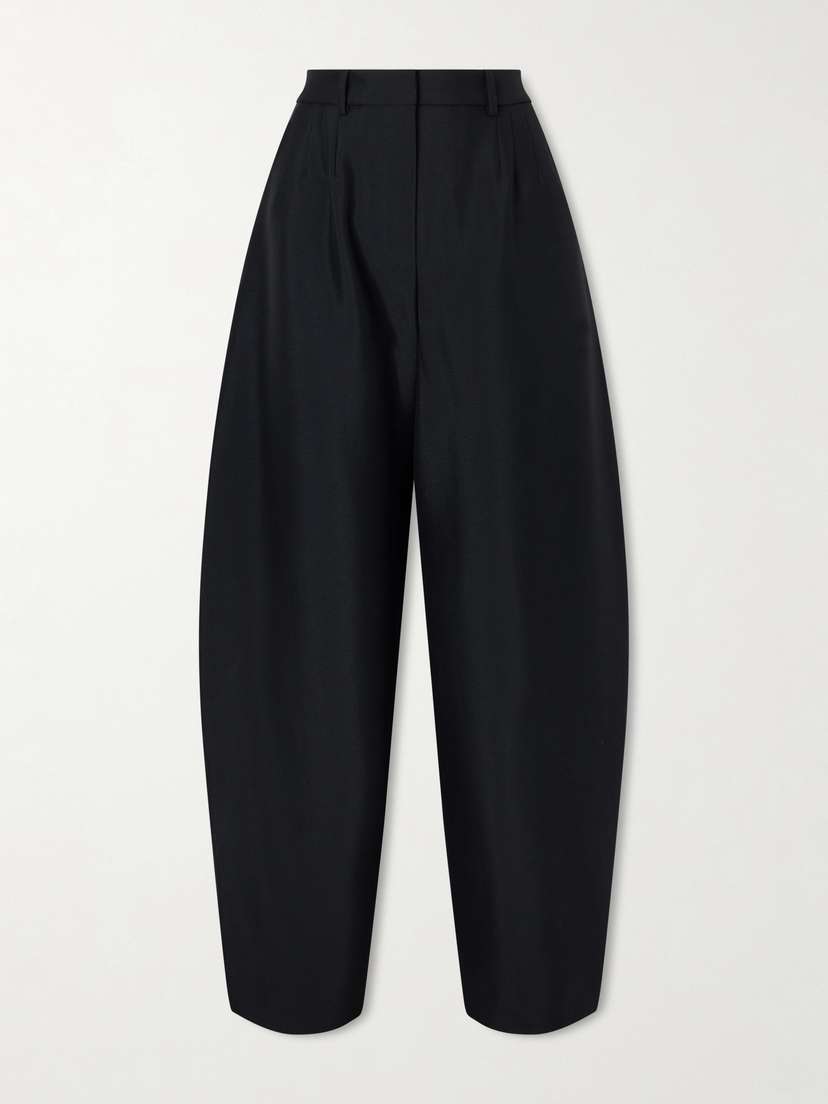 Magda Butrym Pleated Wool And Mohair-blend Barrel-leg Pants
