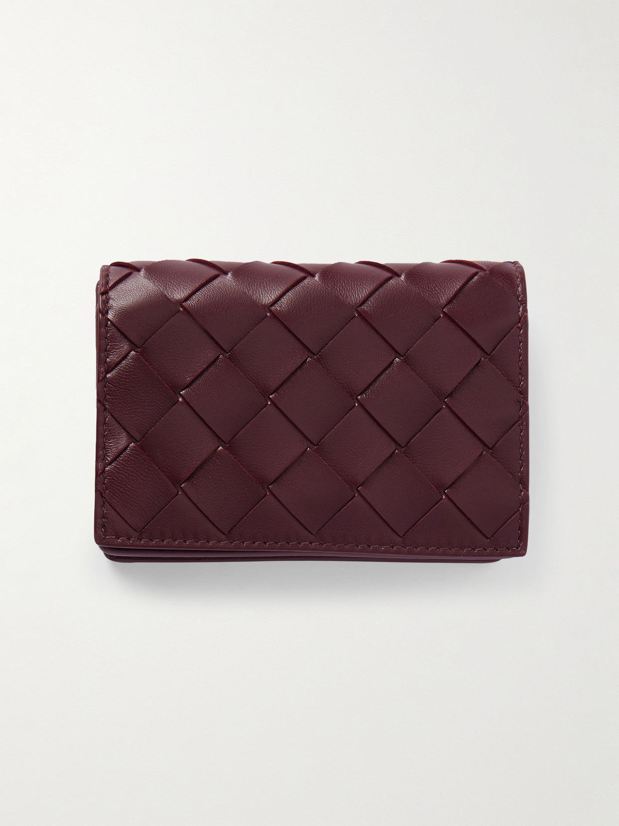 Bottega Veneta Intrecciato Leather Cardholder In Gold