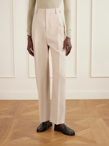 Wardrobe.NYC Pleated wool wide-leg pants