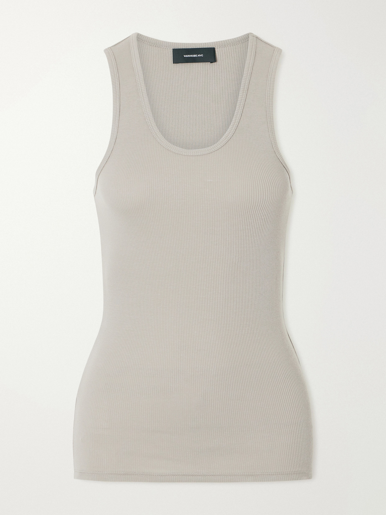 Wardrobe.nyc Ribbed Cotton-jersey Tank In Neutral
