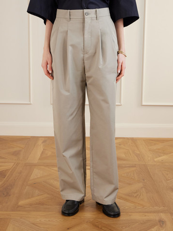 Wardrobe.NYC Pleated cotton-blend wide-leg pants