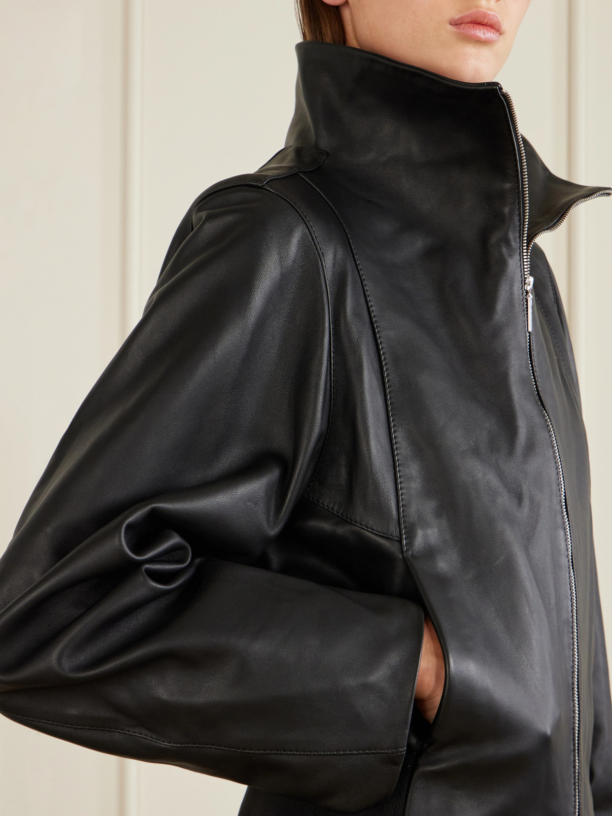 Kallmeyer Liam Leather Bomber Jacket In Multi