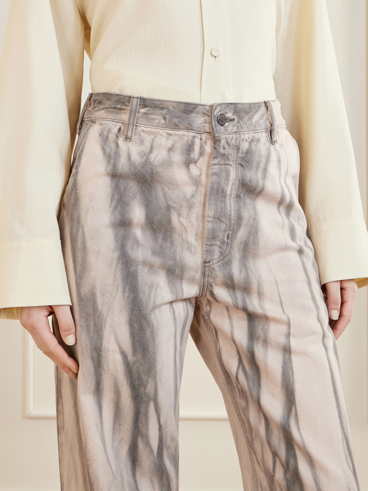 Printed High-Rise Jeans