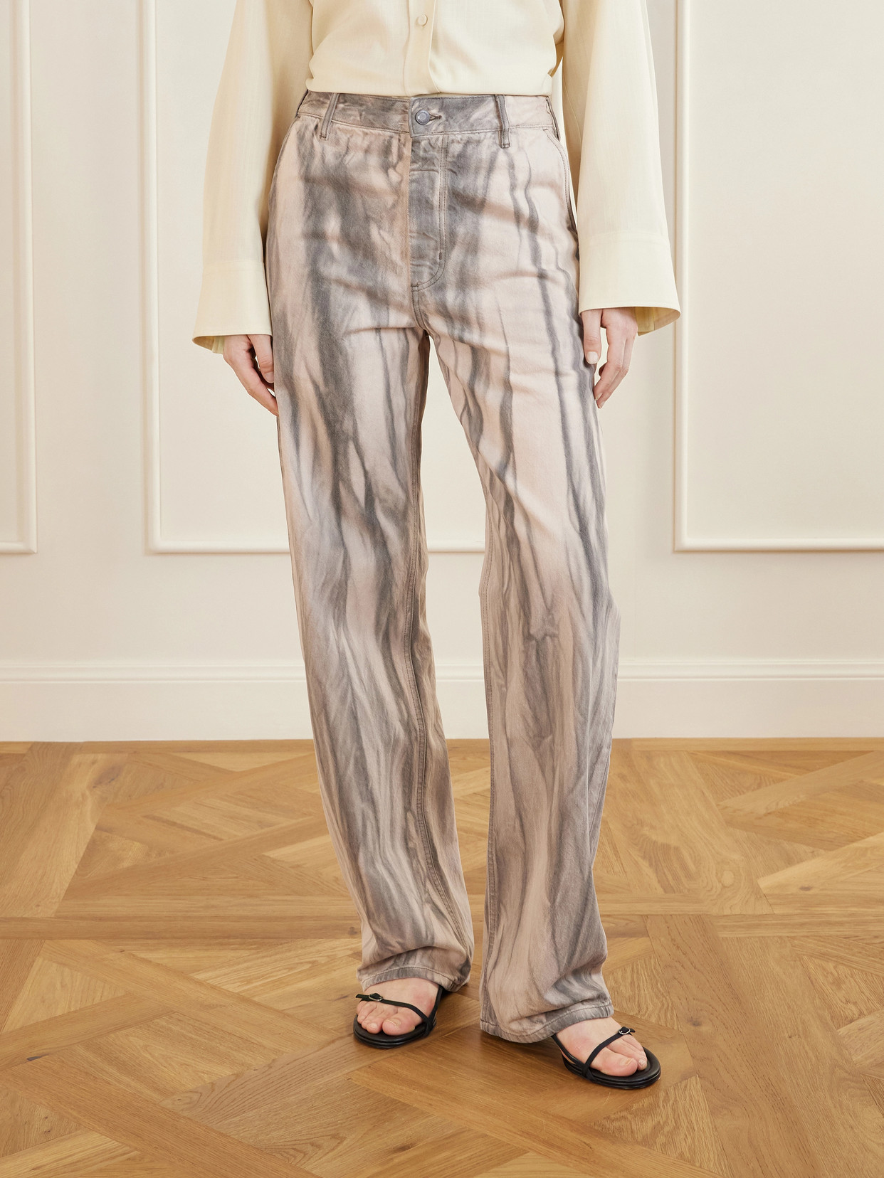 Printed High-Rise Jeans