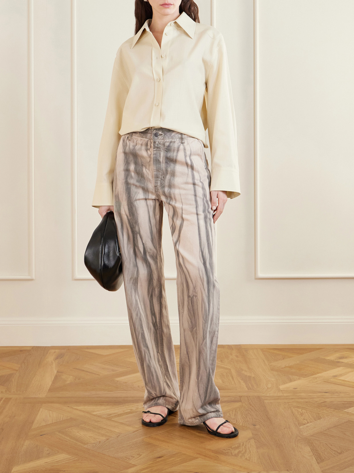 Printed High-Rise Jeans