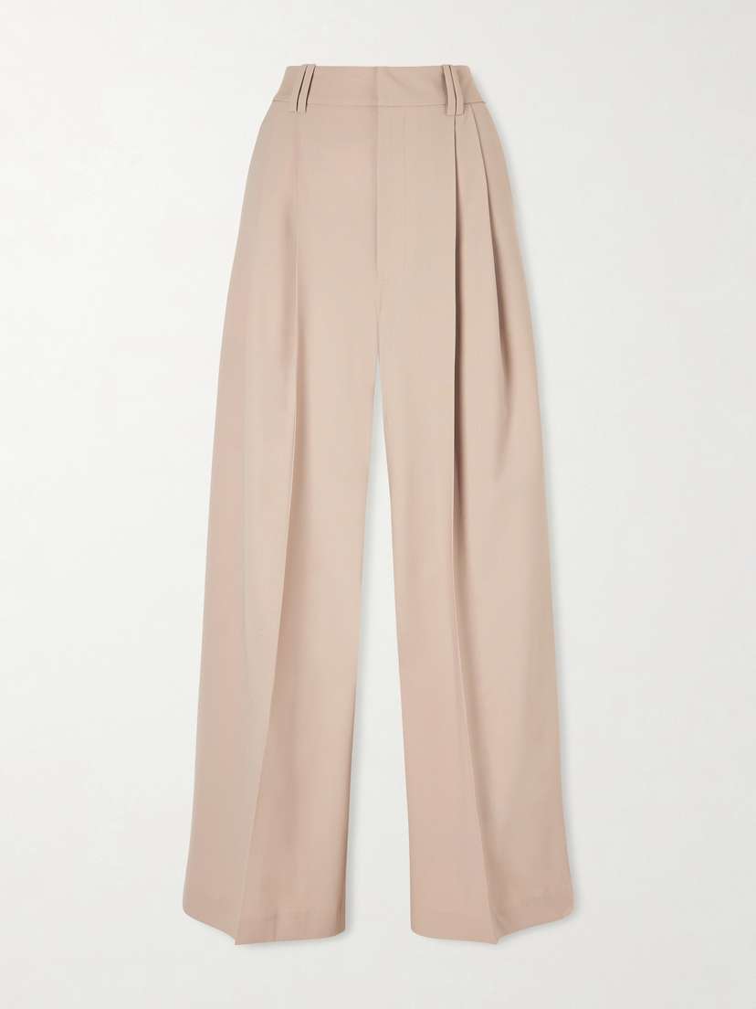 Kallmeyer Fatima Pleated Wool-blend Wide-leg Pants