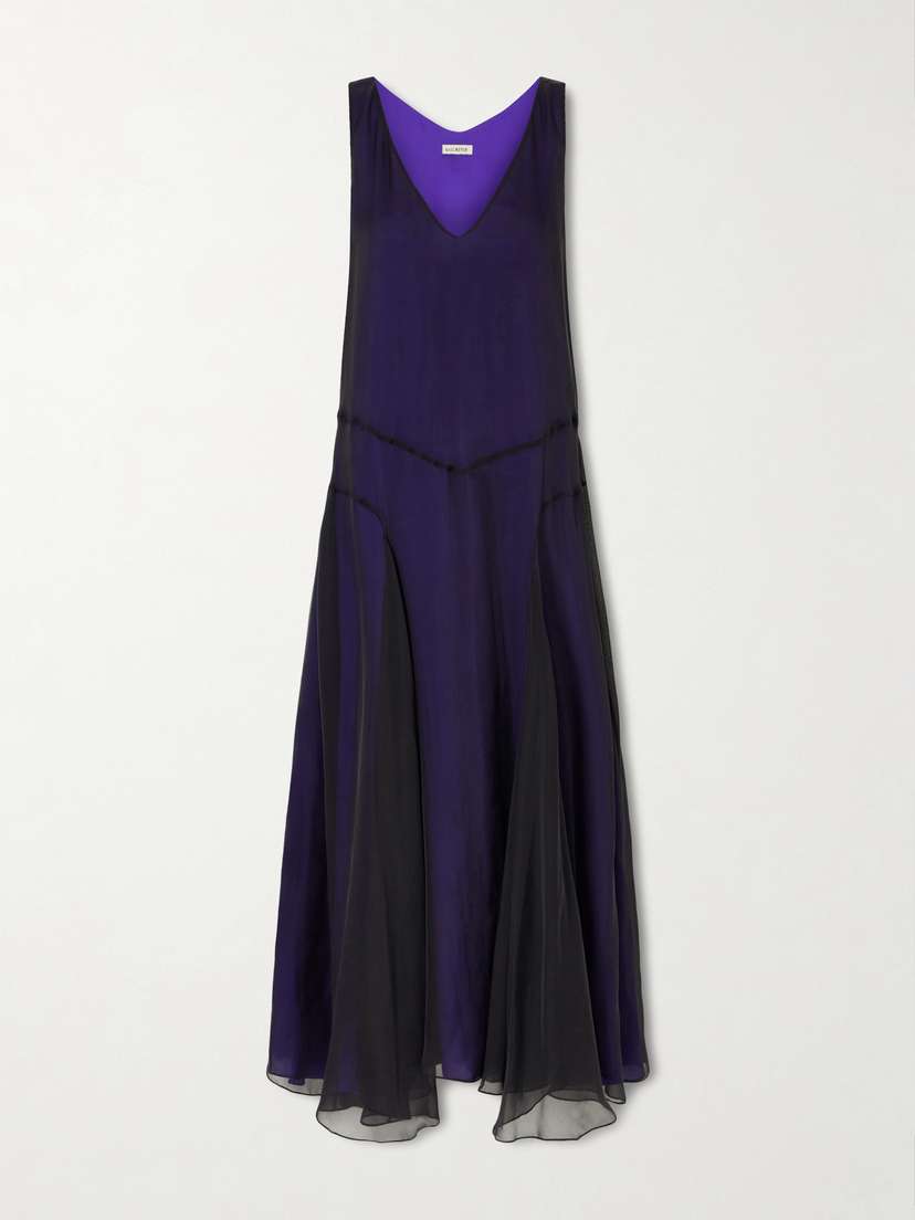 Kallmeyer Millie Asymmetric Pleated Silk-chiffon Dress