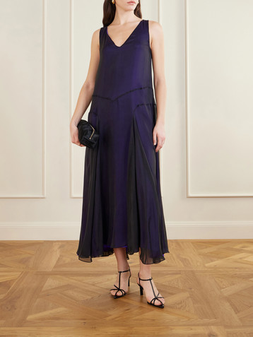 khaite candita silk maxi dress KHAITE Candita Satin-Texture Silk Maxi Dress