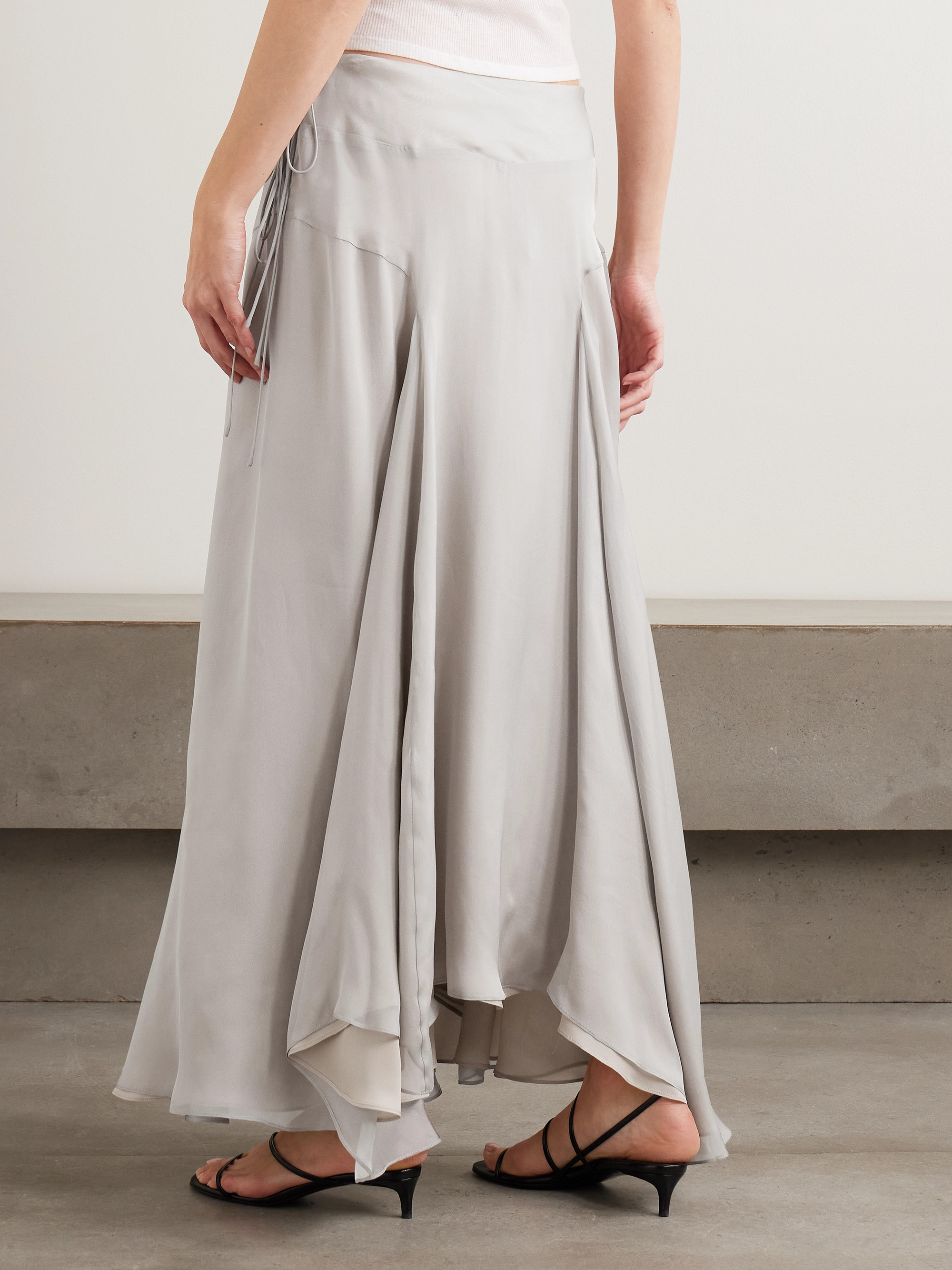 KALLMEYER - Alyse asymmetric pleated silk-chiffon skirt | Plush
