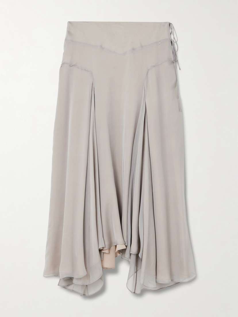 Kallmeyer Alyse Asymmetric Pleated Silk-chiffon Skirt