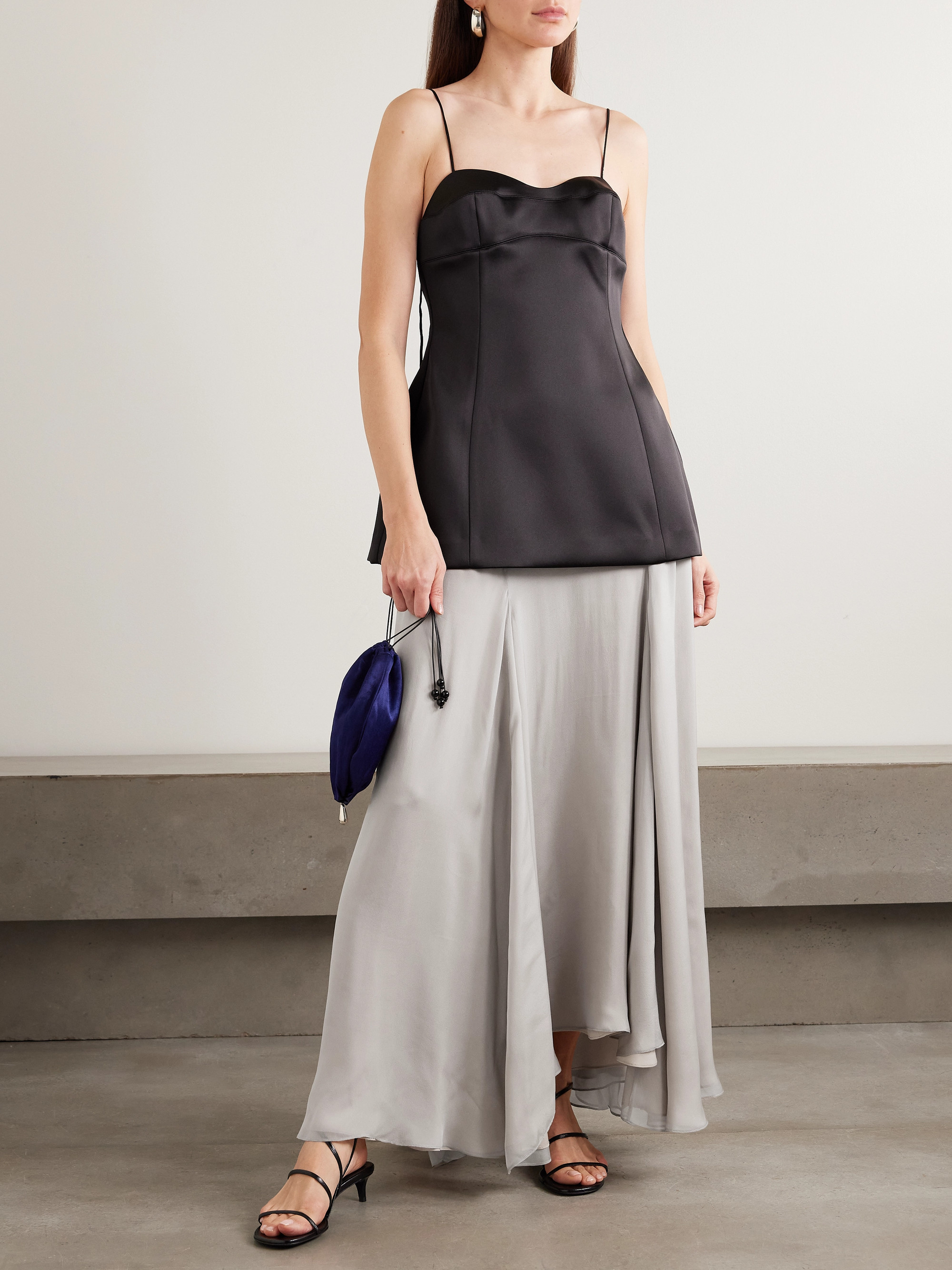 KALLMEYER - Alyse asymmetric pleated silk-chiffon skirt | Plush