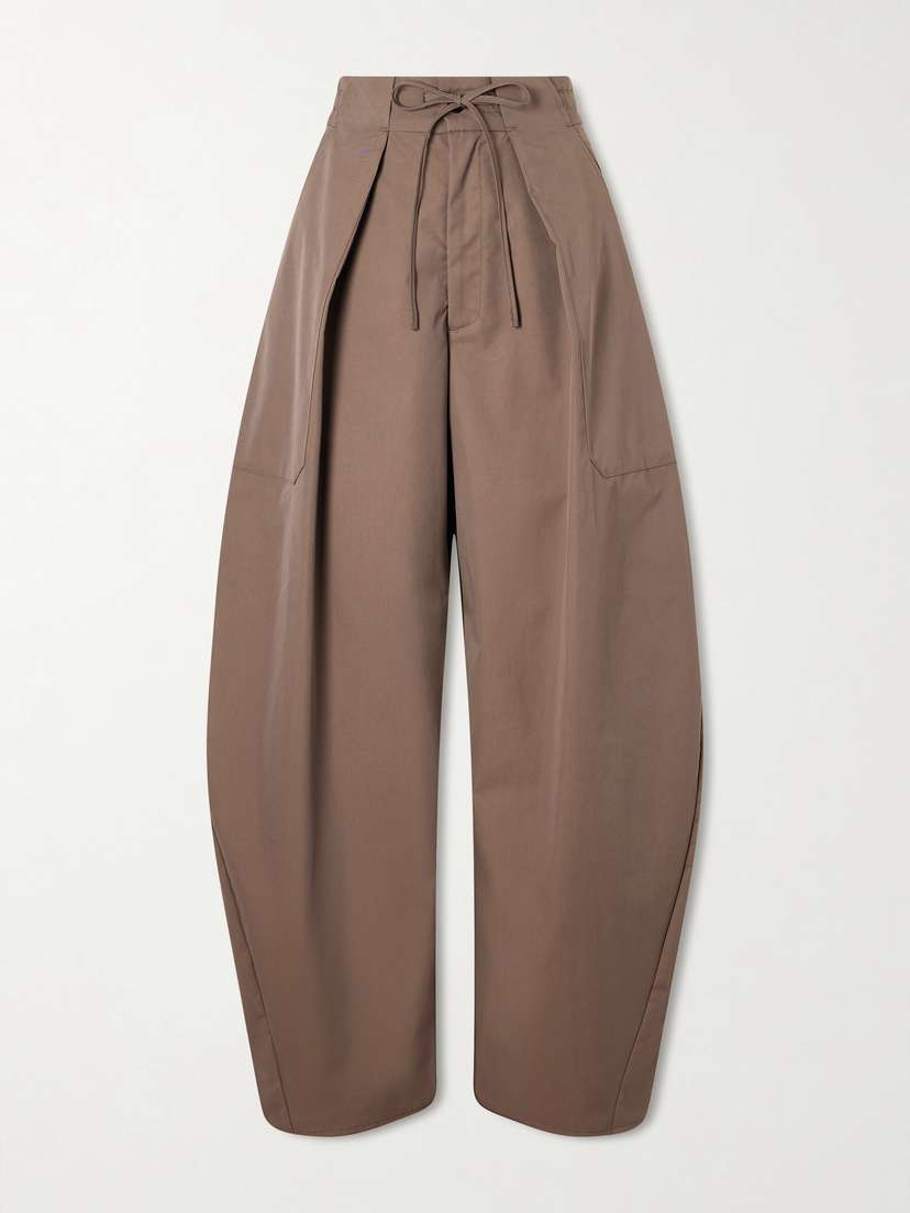 Kallmeyer Clemence Pleated Cotton-blend Twill Barrel-leg Pants